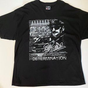 NWOT Dale Earnhardt EXPERIENCE/DETERMINATION Duel Sided Graphic Black Shirt XL